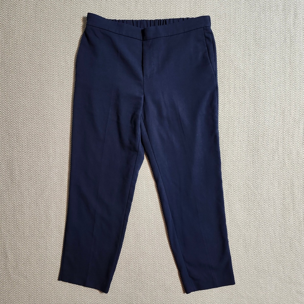 Old Navy Womens Navy Blue Pull On Ankle Pants Size 10 Tapered Career 611370-02